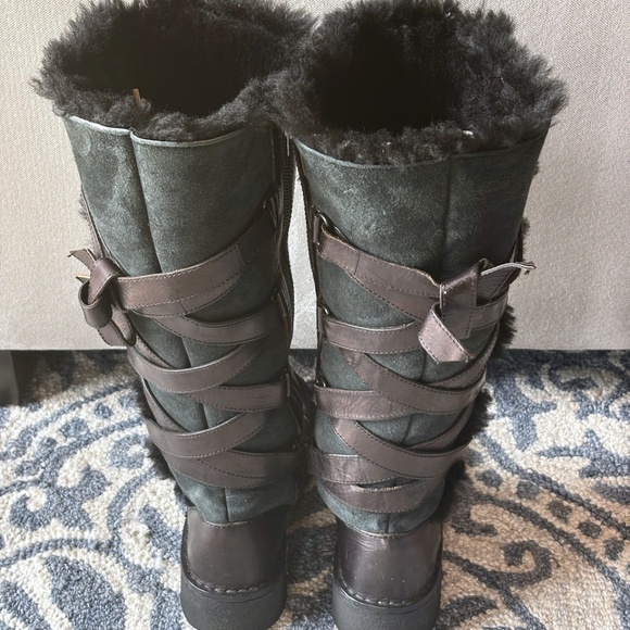Born Black Leather Shearling Lined Riding Winter Boots - Picture 4 of 9